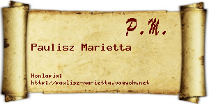 Paulisz Marietta névjegykártya